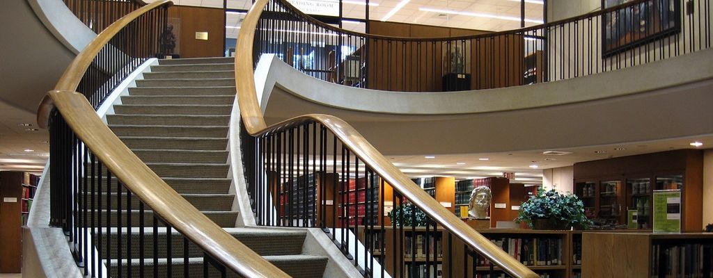 Staircase in library